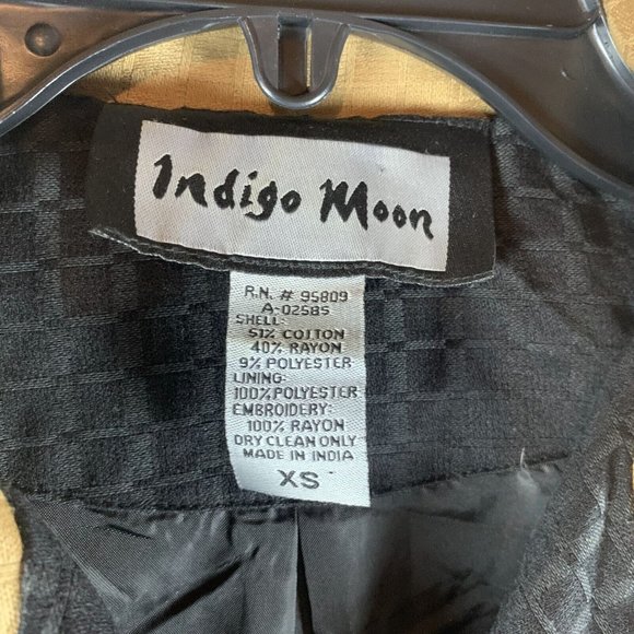 Indigo Moon Jacket Women's XS Yellow Floral Cotton Embroidered Button Front 7626 - Picture 3 of 6